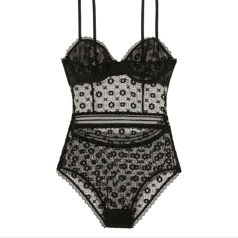 Victoria's Secret black lace body suit